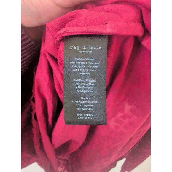 Rag & Bone Collier Top in Textured Red Jacquard size Medium - Picture 4 of 5